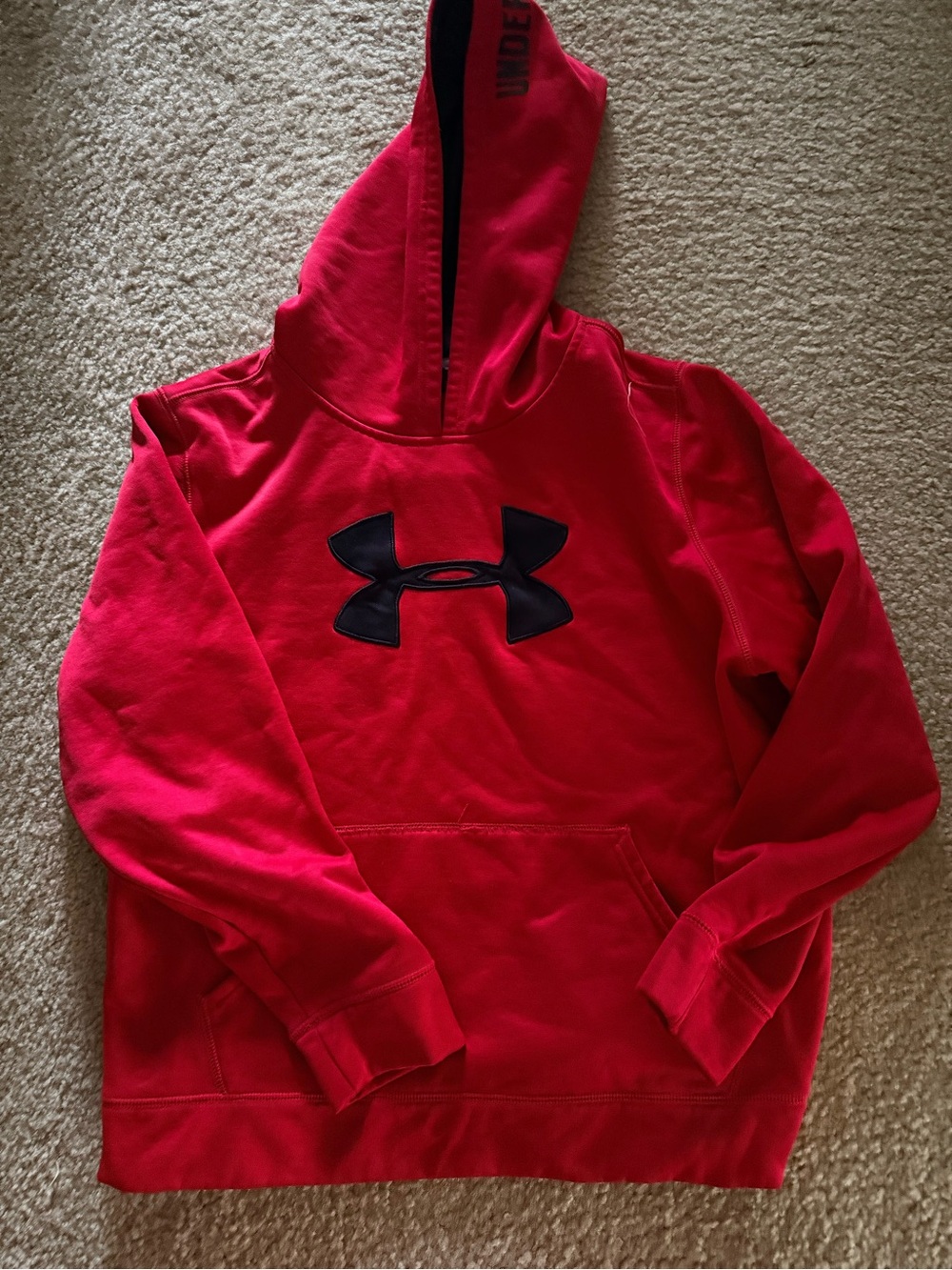 Under Armour Kids Red Hoodie with Black Logo